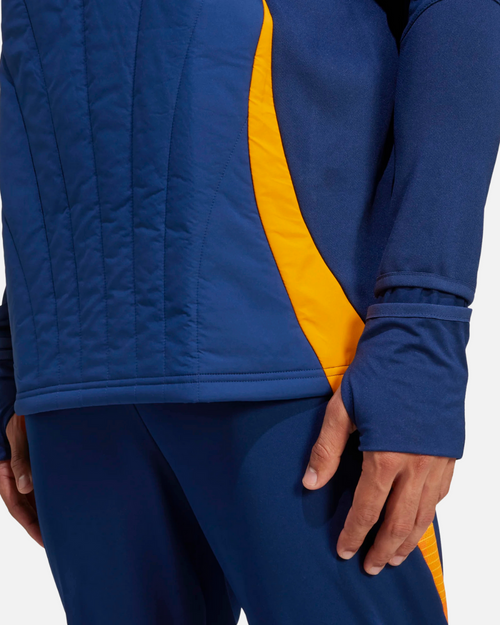 Haut Real Madrid 2024/2025 Cagoule Integriert - Blau/Gelb - Footkorner