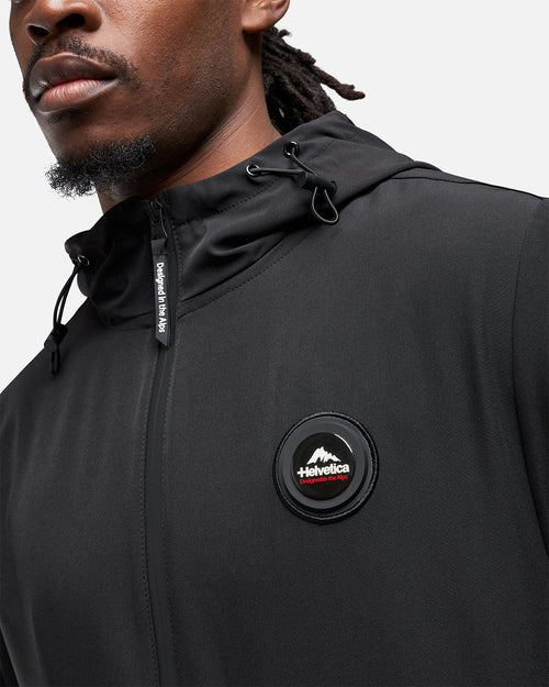 Helvetica Neptune Hooded Jacket - Black - Footkorner