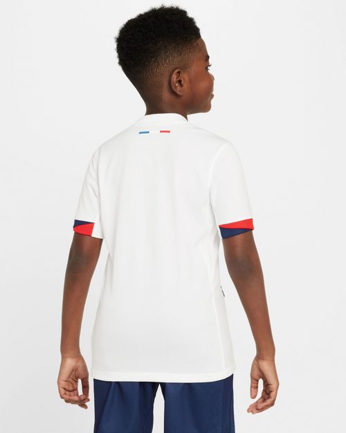 Maillot PSG  Extérieur Junior 2025/2026 - Blanc/Bleu/Rouge - Footkorner