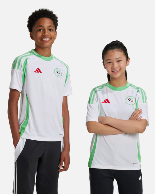 Maillot Domicile Algérie 2024/2025 Junior - Blanc/Vert - Footkorner