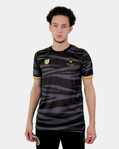 FC93 Home Jersey - Black/Grey/Gold - Footkorner