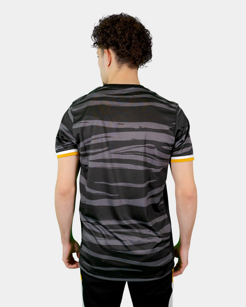 FC93 Home Jersey - Black/Grey/Gold - Footkorner