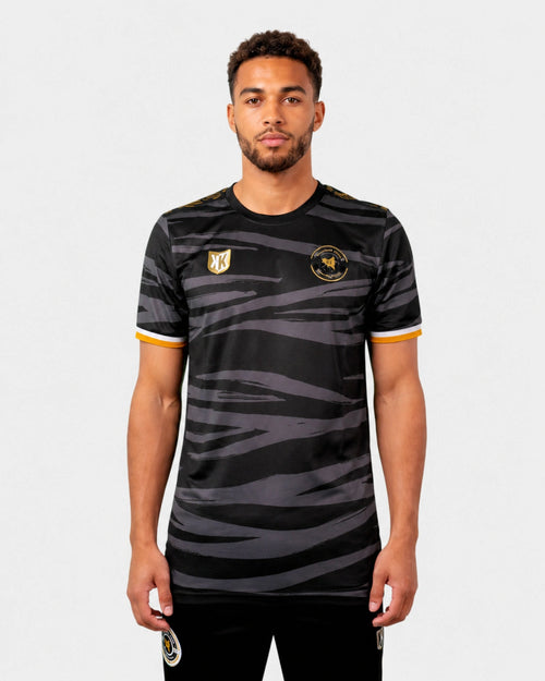 FC93 Home Jersey - Black/Grey/Gold - Footkorner