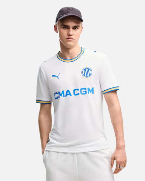Camiseta de local OM 2026/2027 - Blanco/Azul - Footkorner