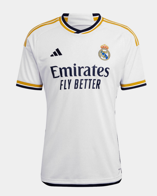 Maillot Domicile Real Madrid 2023/2024 - Blanc/Bleu/Orange - Footkorner