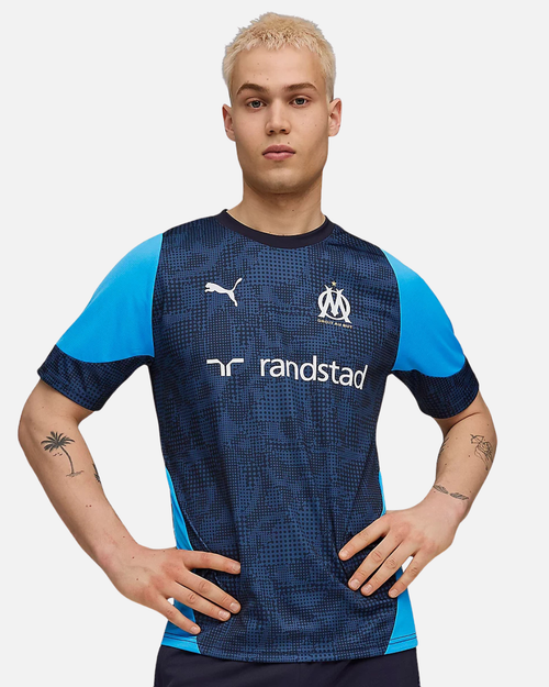 Maillot d'entrainement OM 2025/206 - Noir/Bleu - Footkorner