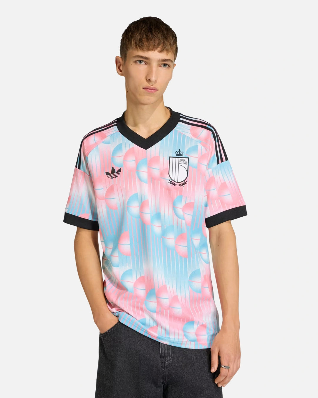 FootkornerCamiseta visitante Bélgica 2026 - Azul/Rosa