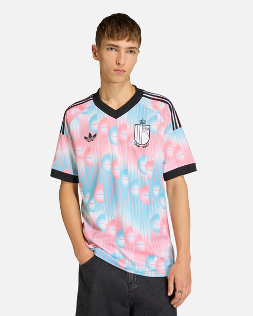 Camiseta visitante Bélgica 2026 - Azul/Rosa - Footkorner