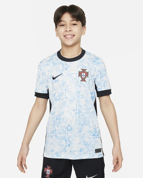 Camiseta Portugal Junior Segunda Equipación 2024 - Azul/Blanco/Negro - Footkorner