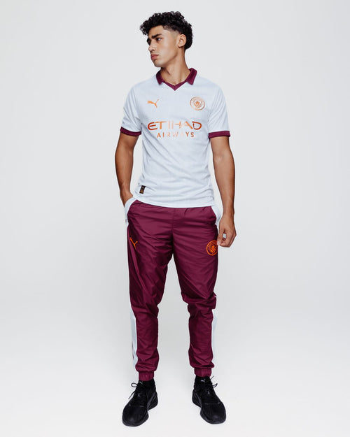 Manchester City Away Jersey 2023/2024 - White/Orange/Bordeaux - Footkorner
