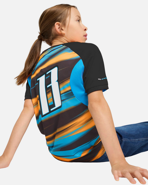 Maillot OM Faster 2024/2025 Junior - Orange/Bleu/Noir - Footkorner