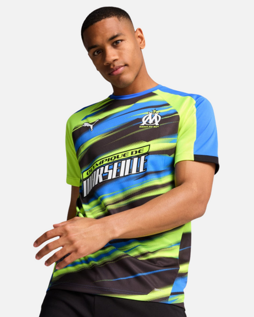 Maillot OM Faster 2024/2025 - Vert/Bleu/Noir - Footkorner