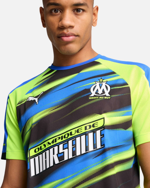 Maillot OM Faster 2024/2025 - Vert/Bleu/Noir - Footkorner