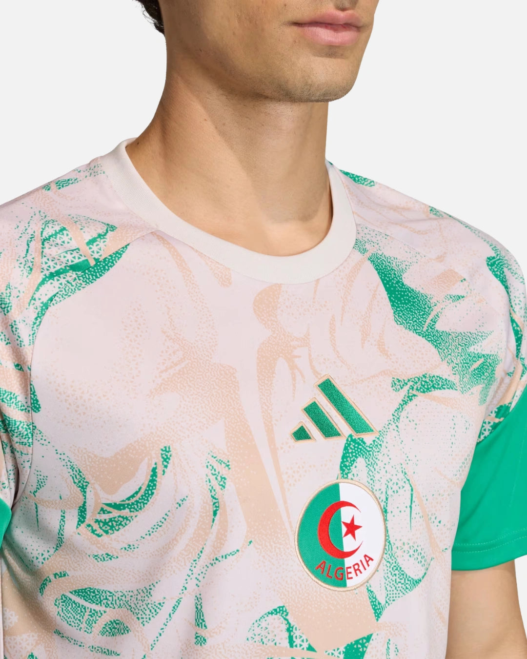 FootkornerMaillot Pré-match Extérieur Algérie 2026 - Beige/Vert