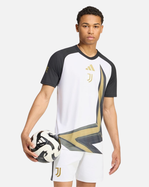 Maillot Pré-match Juventus 2026/2027 - Blanc/Noir/Doré - Footkorner