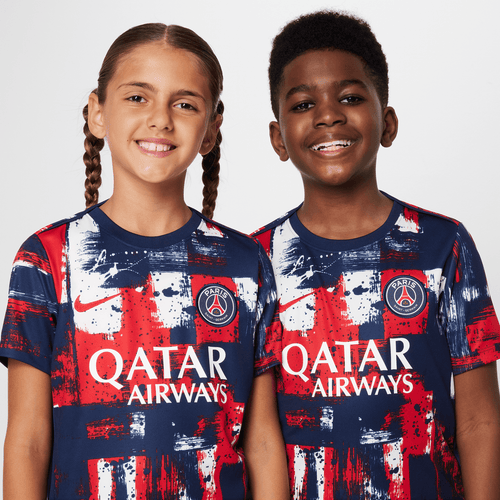 Maillot Pré Match PSG Junior 2024/2025 - Bleu/Blanc/Rouge - Footkorner
