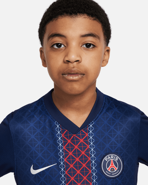 Maillot PSG Domicile Junior 2025/2026 - Bleu/Rouge - Footkorner
