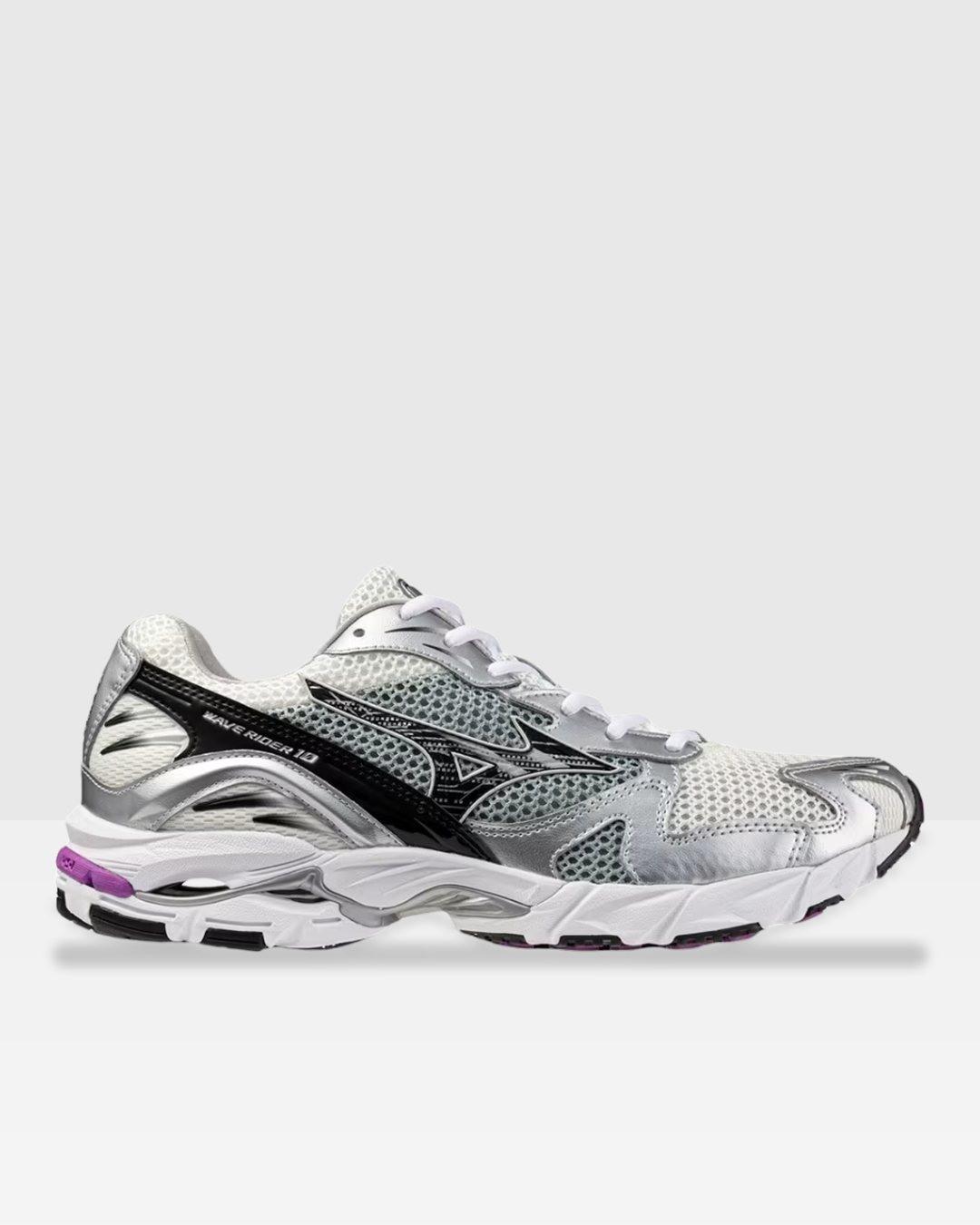 FootkornerMizuno Wave Rider 10 - Silber/Schwarz/Violett