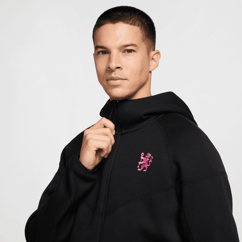 Chelsea Tech Fleece Jacket 2024/2025 - Black/Pink - Footkorner