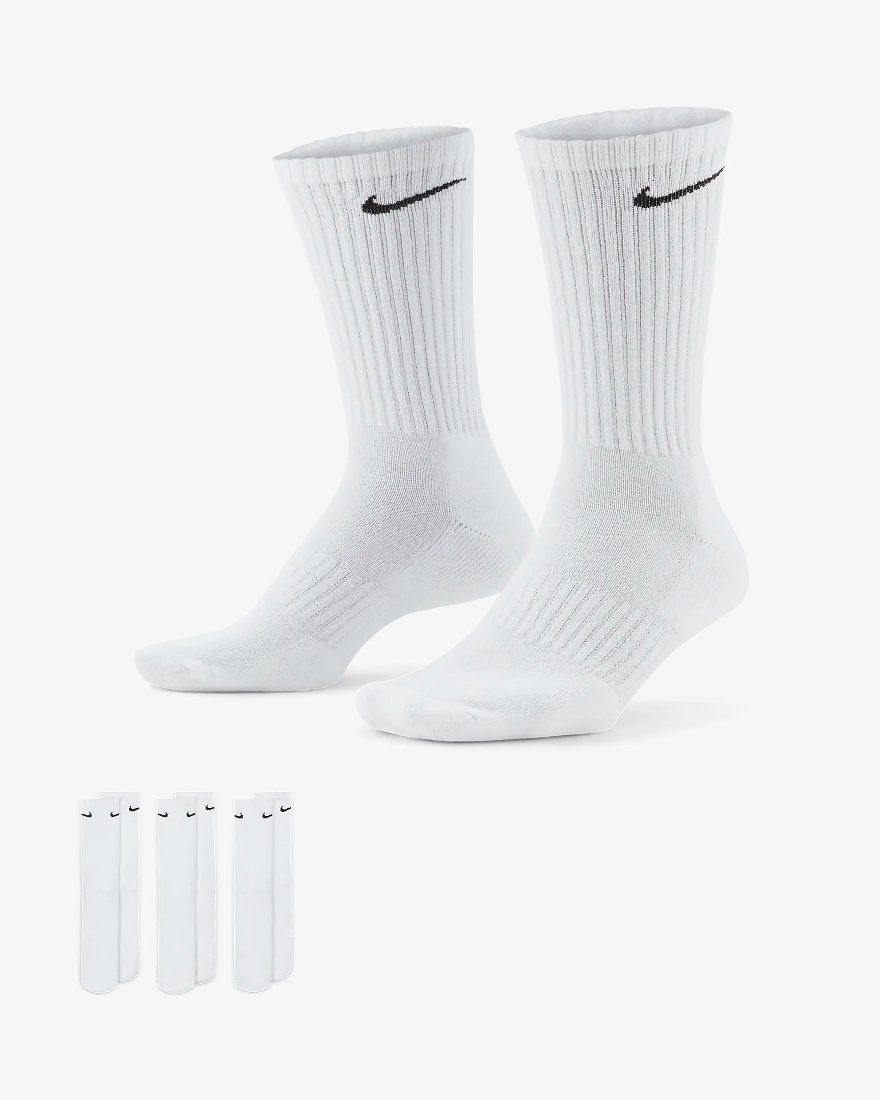Pack 3 Pairs of Nike High Socks - White