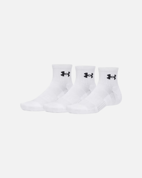 3er-Pack kurze Under Armour Leistungssocken - Weiß - Footkorner