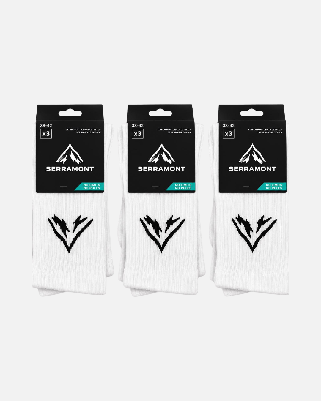 FootkornerPack de 3 paires de chaussettes hautes Serramont - Blanc