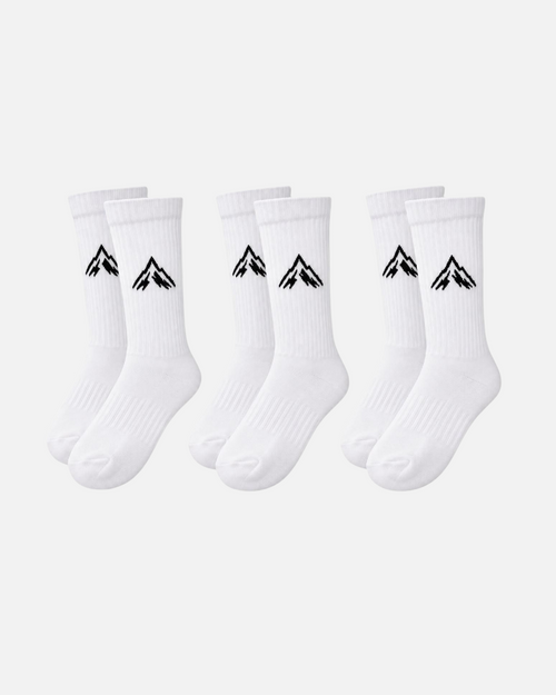 Pack de 3 paires de chaussettes hautes Serramont - Blanc - Footkorner