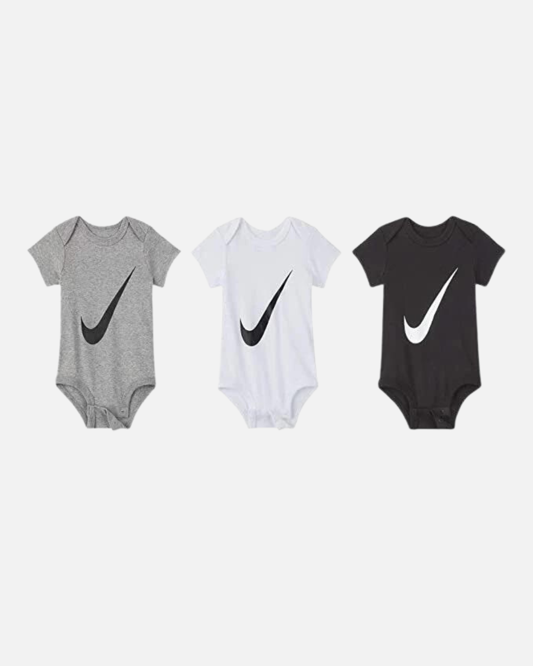Nike Sportswear Baby Bodysuit 3 Pack - Grey/White/Black