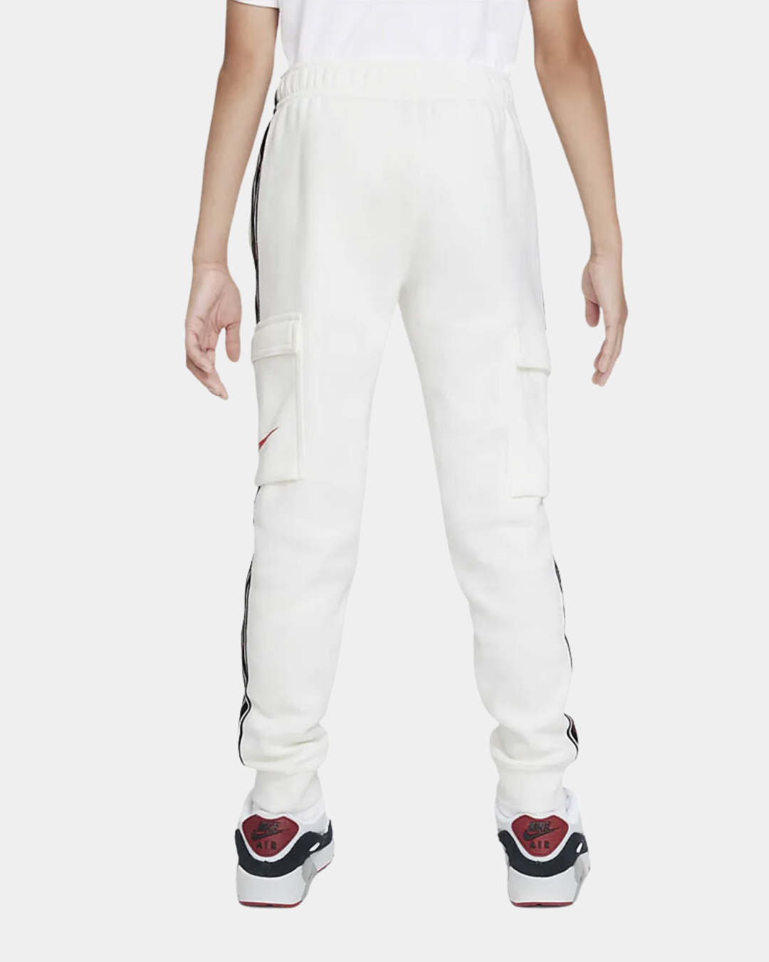 FootkornerNike Sportswear Tech Fleece Junior Cargo Pants - White/Black/Red