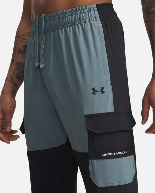 Pantalon de survêtement Running Under Armour Tech Utility Woven - Noir/Vert - Footkorner