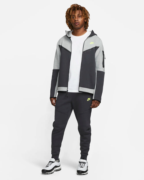 Pantalon Jogging Nike Sportswear Tech Fleece - Gris/Vert - Footkorner
