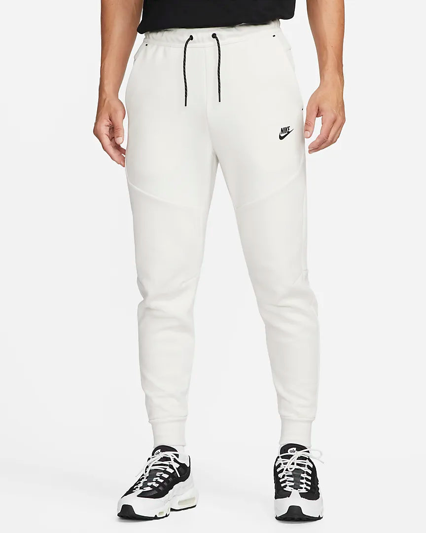 Pantalon jogging Nike Tech Fleece - Blanc/Noir