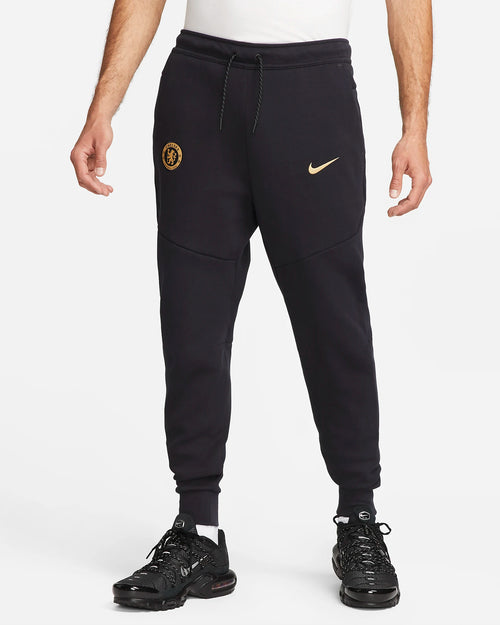 Pantalon Chelsea Tech Fleece - Noir/Doré - Footkorner