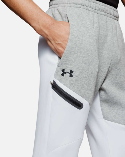 Pantalon Under Armour Unstoppable Fleece – Grau/Weiß - Footkorner