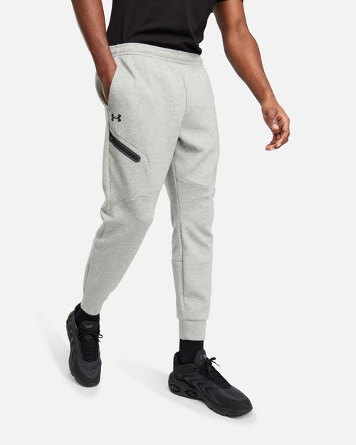 Under Armour Laufhose Unstoppable Fleece - Grau/Schwarz - Footkorner