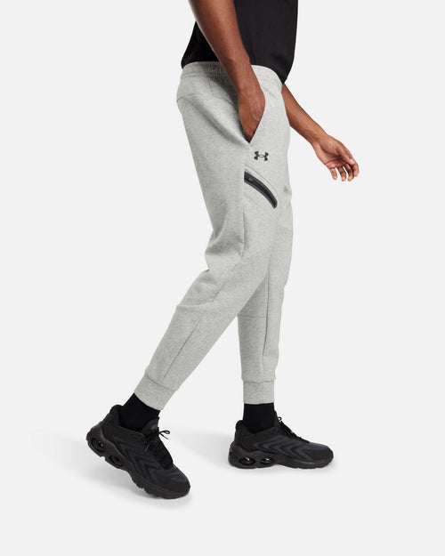 Under Armour Laufhose Unstoppable Fleece - Grau/Schwarz - Footkorner