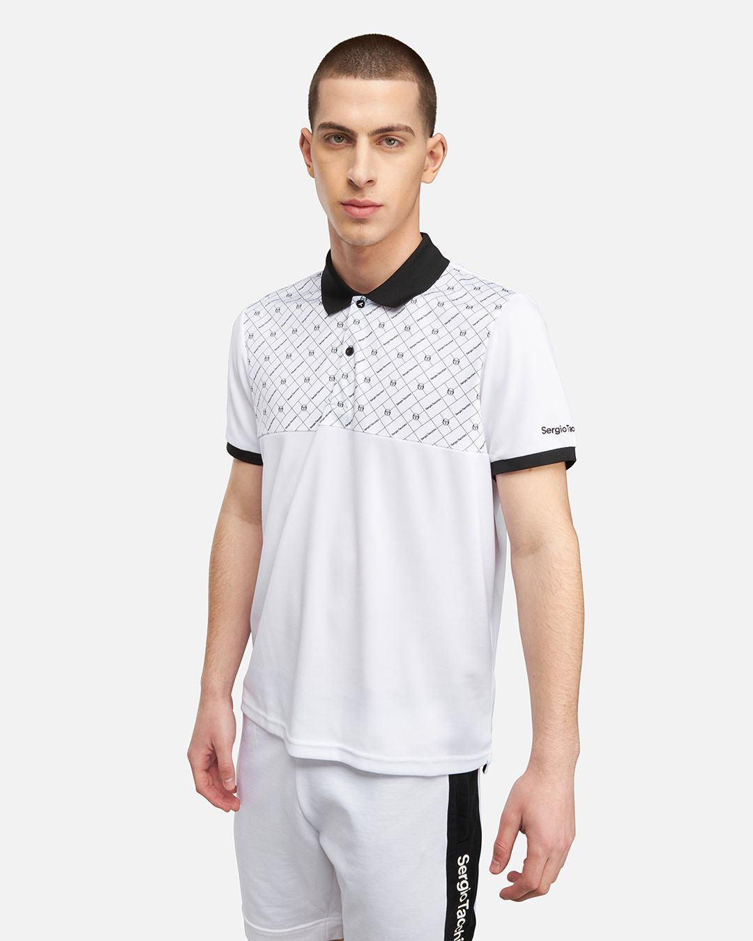 Sergio Tacchini Diamante Polo Shirt - White/Black
