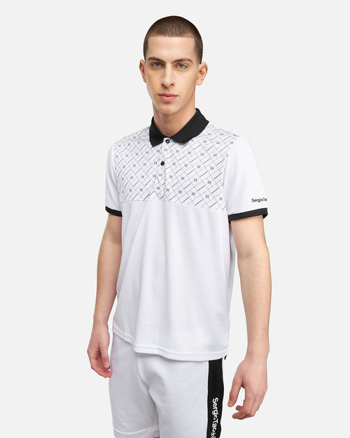 Sergio Tacchini Diamante Polo Shirt - White/Black - Footkorner