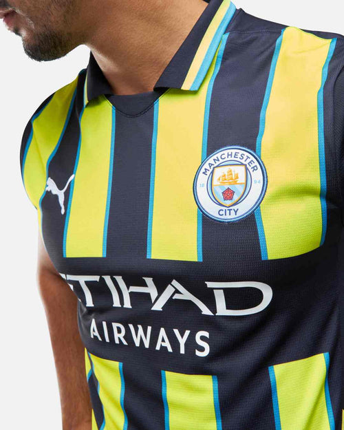 Manchester City Away Jersey 2024/2025 - Yellow/Black/Blue - Footkorner