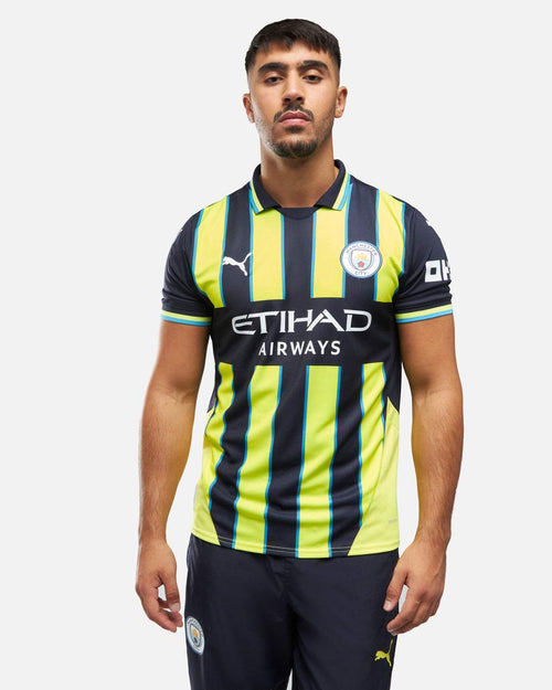 Manchester City Away Jersey 2024/2025 - Yellow/Black/Blue - Footkorner