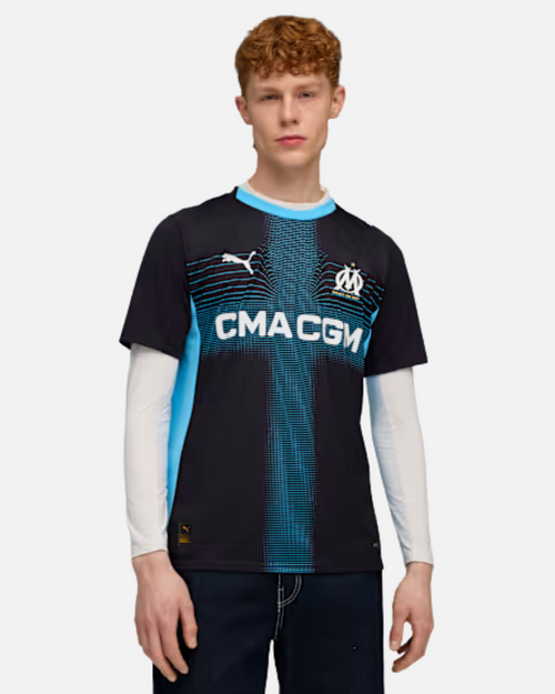 Maillot OM Extérieur 2025/2026 - Marine/Bleu Ciel - Footkorner