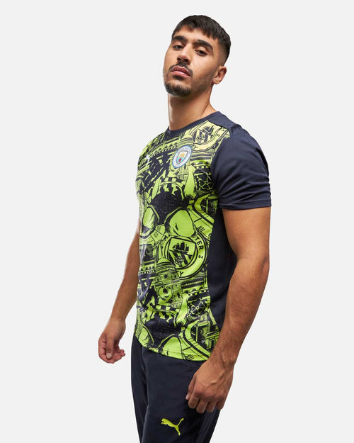 Maillot Pré-Match Manchester City 2024/2025 - Jaune/Bleu - Footkorner