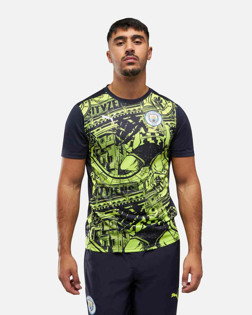 Maillot Pré-Match Manchester City 2024/2025 - Jaune/Bleu - Footkorner