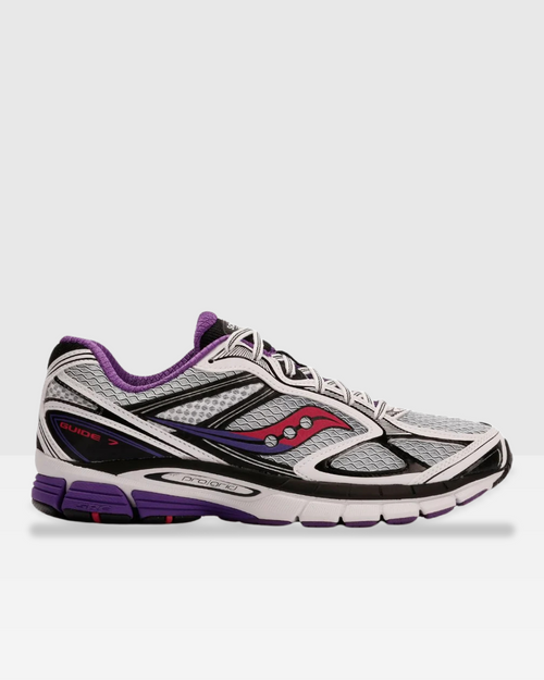 Saucony ProGrid Guide 7 - Gris/Violet/Rouge - Footkorner