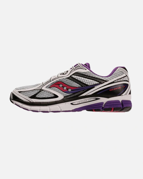 Saucony ProGrid Guide 7 - Gris/Violet/Rouge - Footkorner
