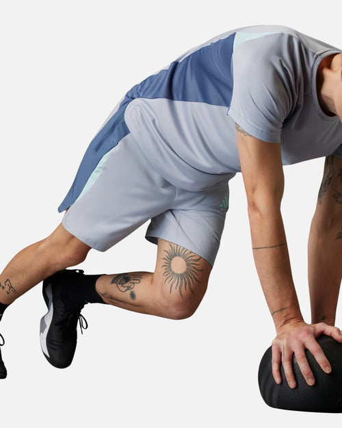 Pantaloncini Adidas Tech Apparel Colorblock - Grigio/Blu - Footkorner