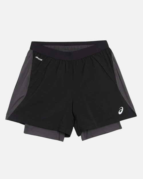 Short Asics Road 2N1 5IN - Noir/Gris - Footkorner