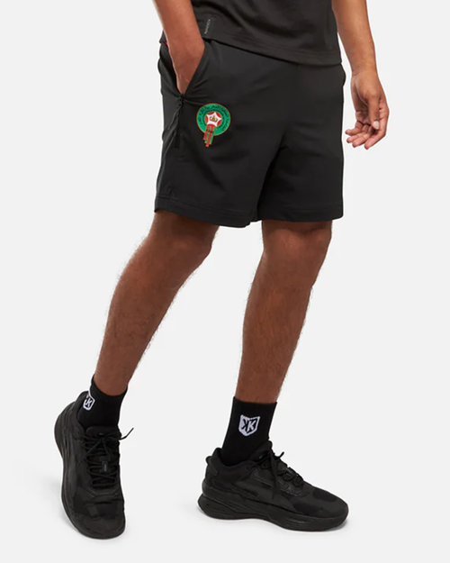 Short d'entrainement Maroc 2024 - Noir/Rouge - Footkorner