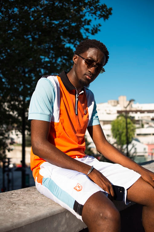 Short FK Squad - Blanc/Naranja/Bleu - Footkorner