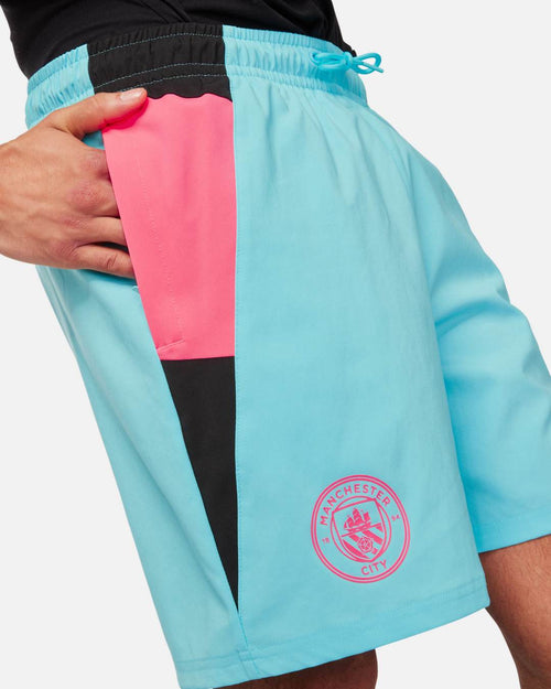 Pantalón corto Manchester City 2023/2024 - Azul/Rosa/Negro - Footkorner